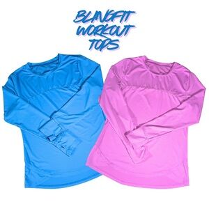 Blingfit Women's Workout Tops Long Sleeve Running Hiking Athletic Gym Shirts